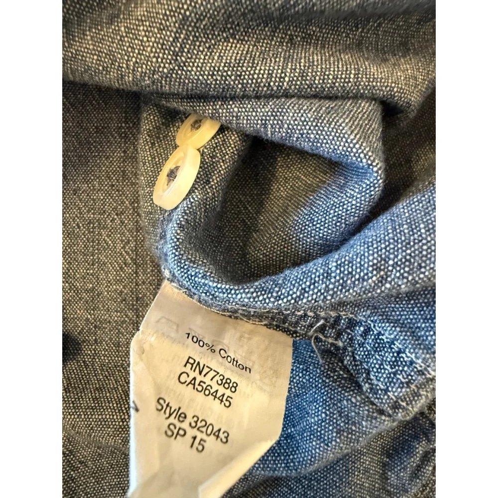 J.Crew Chambray Perfect Shirt long sleeves button tabs XS
